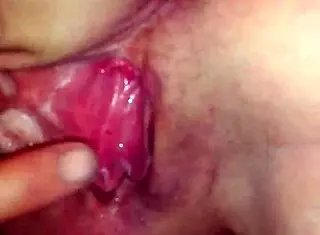 close up pov of penny's intense squirt session