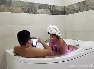 My stepnephew joins me in the shower when husband's away