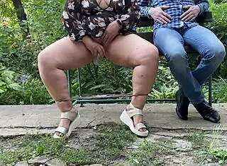 Hot nectar from my mother-in-law's pussy right outside 😏🍯