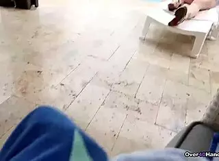 Cute Milf Milking Cock Poolside With Handjob