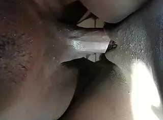 Skinny girl takes monster black cock in tight bathroom