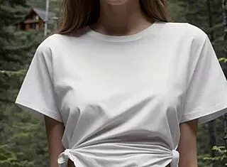 Sexy models in lingerie chill at forest cabin. Barefoot beauties relax in cute panties outdoors.