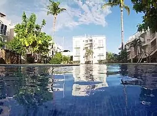 first to the pool then fucking that big tit ass so delicious