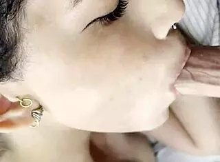 neighbor surprises me with cock in mouth, cums on face