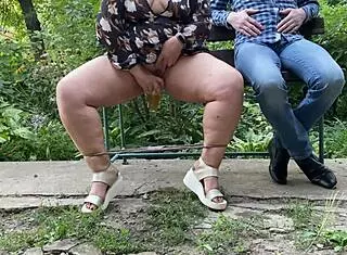 Hot nectar from my mother-in-law's pussy right outside 😏🍯