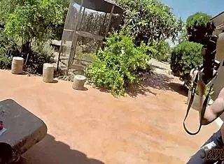 outdoor dildo play with milf leads to wet cum finishes