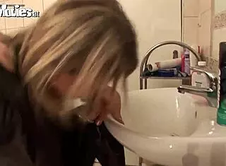 German Granny Shaves Herself For The Plumber's Visit