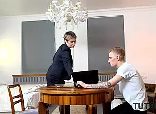 Teacher In Stockings Penetrated Fast By Student