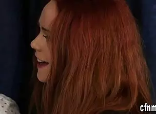 Clothed Redhead Jerks Off A Loser