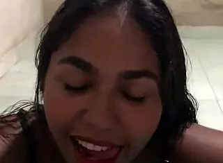 Latina brunette wanted to join and ended up sucking cock in homemade scene