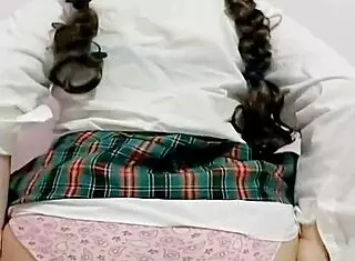 What a delicious ass this student has after school, wetting her panties from orgasm and recording it all