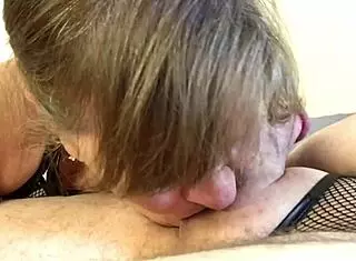 granny black widow sucks cock deep!