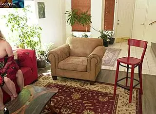 Blonde teaches stepson anal with plump asshole