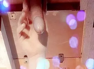 getting milked and leaking pre cum during handjob