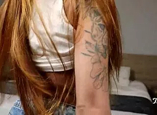 Wife leaves, husband has redhead friend deepthroat until lactation