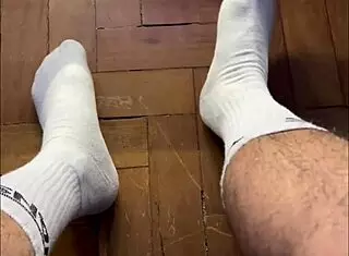 Check out this big foot and huge dick combo