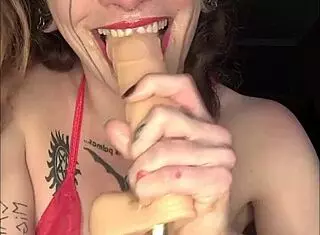 Malafalda engages in food play with banana and ass to mouth action.