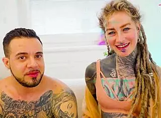 want to see this tattooed babe get stretched and gaping?