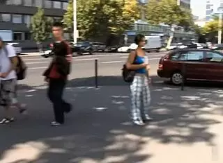 Blue Angel Flashes Body Paint While Walking Naked In Public