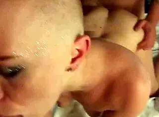 two men fuck russian blonde from both sides