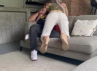 After drinks, sister-in-law gives pussy in lobby