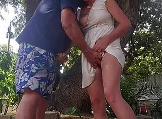 Mutual Masturbation Outdoors with Stepsis, Cumming on Her Pussy