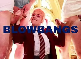 stepmum casually teaches student blowjob at party