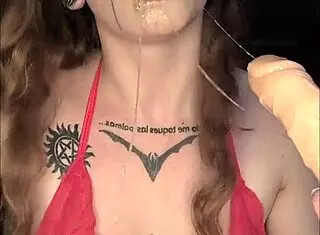 Malafalda engages in food play with banana and ass to mouth action.