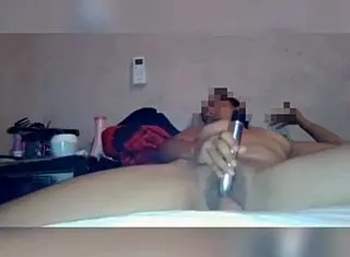 i'm masturbating my horny wife's pussy watching lesbian milf