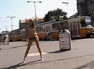 Blue Angel Flashes Body Paint While Walking Naked In Public
