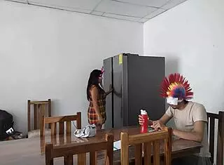 Sexy Latina Milf Maid Sensually Touches Body with Dildo