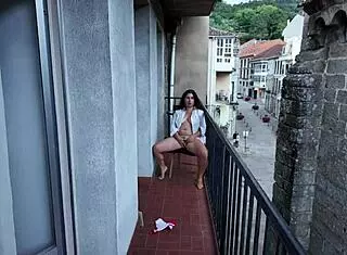 my stepsister’s risky balcony masturbation caught me off guard