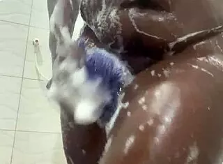 Emergency candy: Girl next door showers and neighbors watch her curvy tits and ass