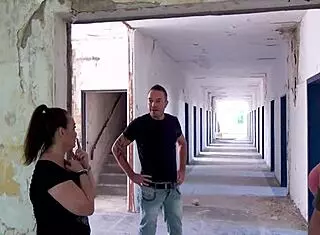 two milfs crave sperm in abandoned barracks threesome
