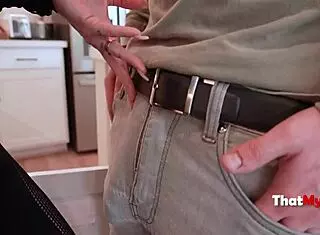 Busty Blonde Sucks and Fucks Blue Collar Friend Roughly