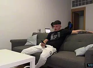 She invites her asian latina friend home to watch a movie, then roughly fucks her in a quickie session focusing on her ass and brunette features