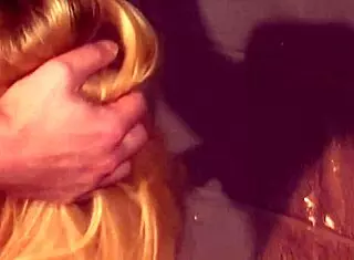 Slutty blonde deepthroats dildo