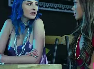 teen stepcousins jewelz blue and vina sky fuck hardcore in threesome with parents nearby