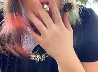 Alt Milf Nextdoor Smokes Outback With Piercings