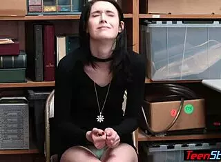 Pale tiny teen suspect punished hard by LP officer in office