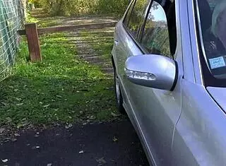 Blonde cougar fucks in car