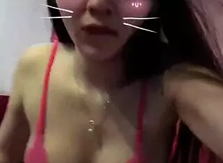 Massaging big tits with two hands