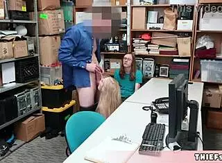 beautiful emma gets roughly fucked by security guard while bf watches in shop