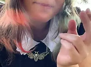 Alt Milf Nextdoor Smokes Outback With Piercings