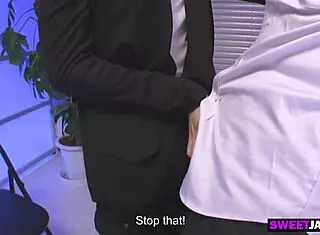 the beautiful japanese police lady patrols the streets.