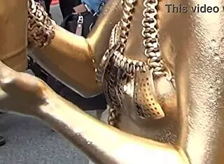 costume slips at gold powder show, nipples exposed