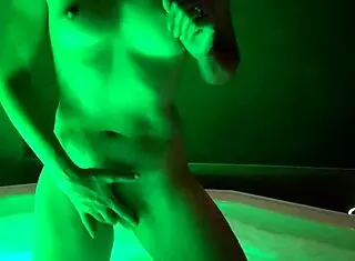 Petite girl playing naked in hot tub wow