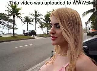 Lola Morango, 22-year-old Brazilian blonde, picked up at beach for monster cock anal