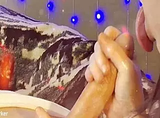 Want to see me milk his uncut cock in my mouth?