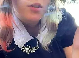 Alt Milf Nextdoor Smokes Outback With Piercings